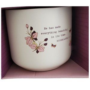 DaySpring 16 oz. Jumbo Mug with Inspirational Message | NIB | Ivory Plum Pink